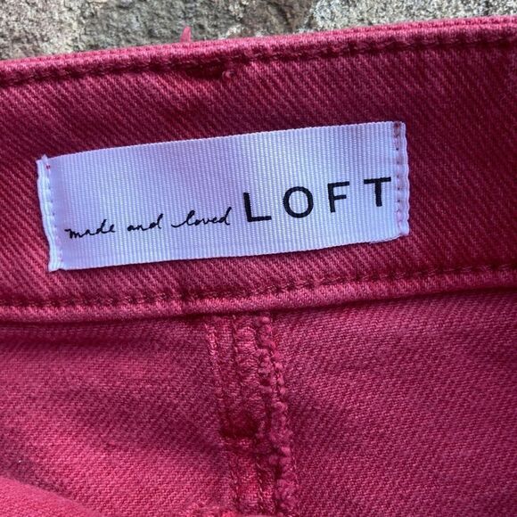 Loft Rose Colored Denim Mini Skirt Size 4 - Picture 4 of 9